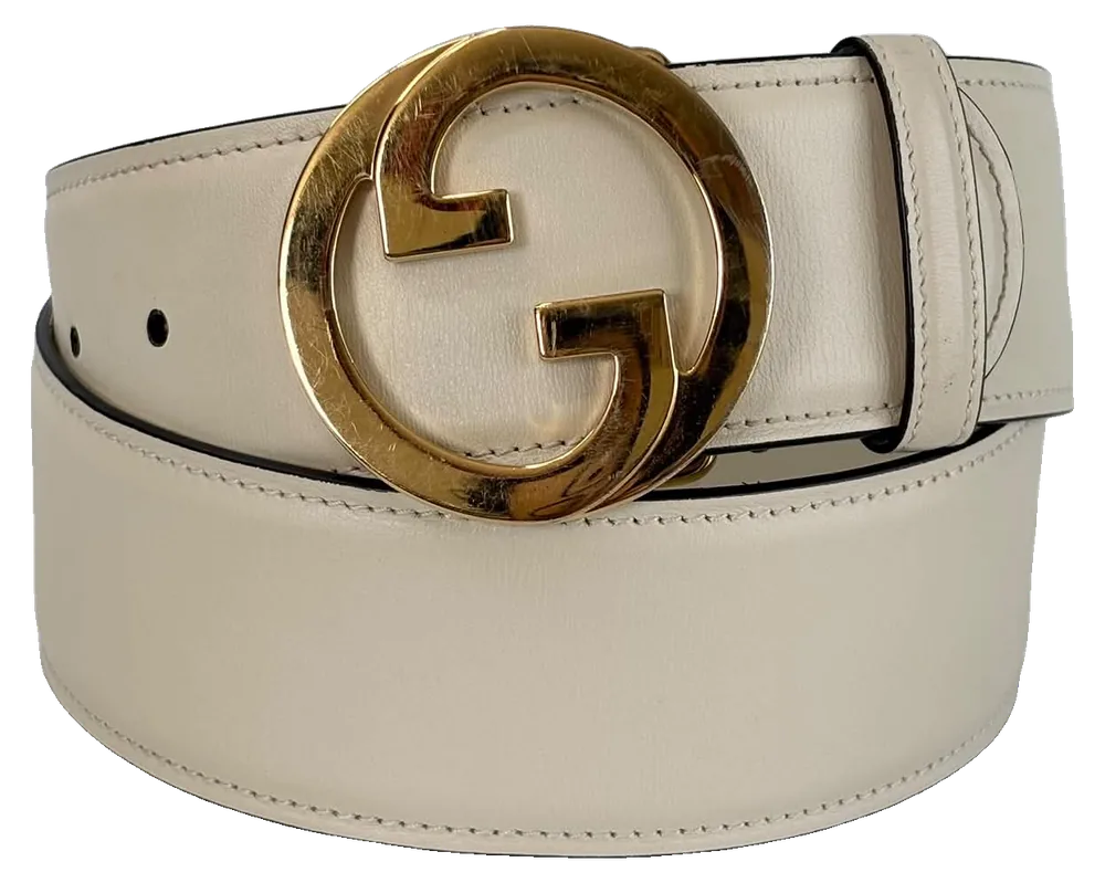 Gucci Double-G Belt, Ivory, pre-owned designer accessory, Very good