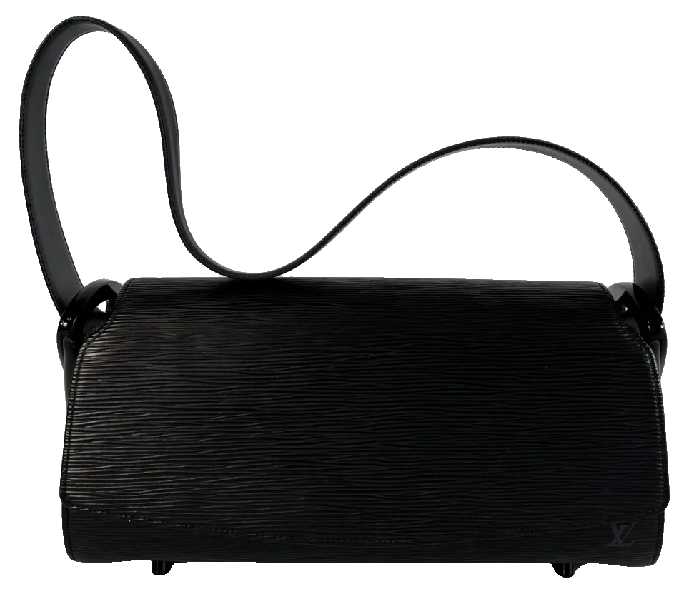 Louis Vuitton Nocturne, Black Epi, pre-owned designer handbag, Very good