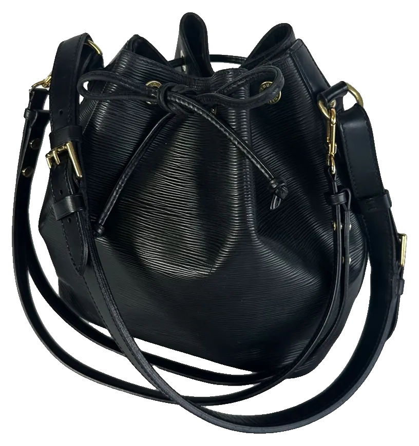 Louis Vuitton Noé, Black Epi, pre-owned designer handbag, Good