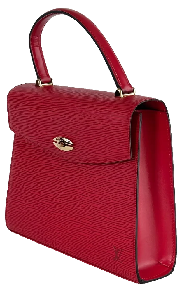 Louis Vuitton Malesherbes, Red Epi Leather, pre-owned designer handbag, Good vintage
