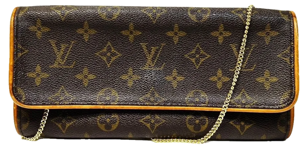 Louis Vuitton Pochette Twin GM, Monogram, pre-owned designer handbag, Good