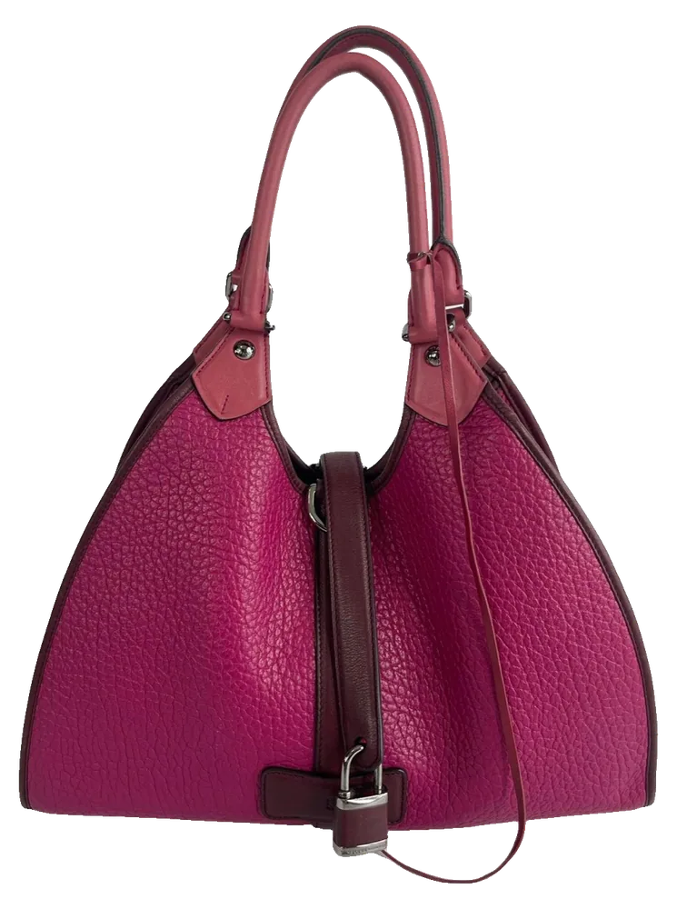 Loewe Pink & Burgundy Shoulder Bag, pre-owned designer handbag, Good